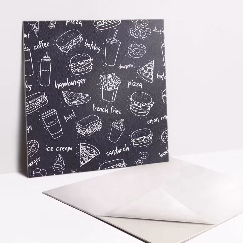 Kafelki samoprzylepne Tulup 30×30 cm Rysunkowe motywy fast food 9 szt.