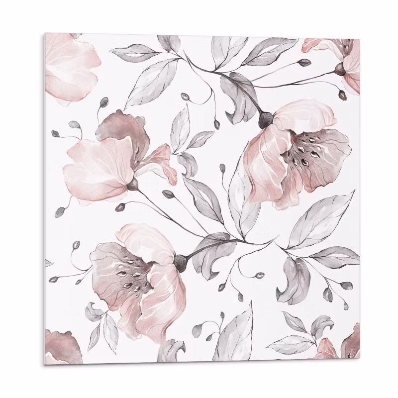 Kafelki samoprzylepne Wallfluent 30×30 cm Akwarelowe kwiaty w delikatnym wzorze 9 szt.