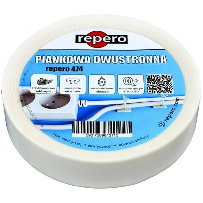 Taśma piankowa dwustronna REPERO 474 Double Sided 18mm/5m