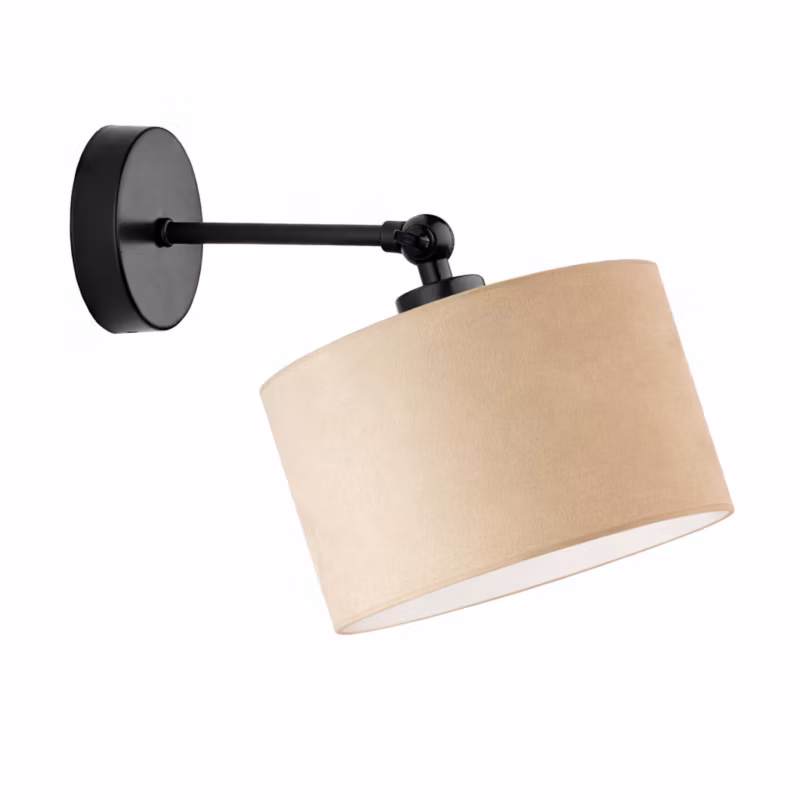 Kinkiet Volta Light Factory Loko Czarny/Beżowy welur Abażur 1xE27 1szt.