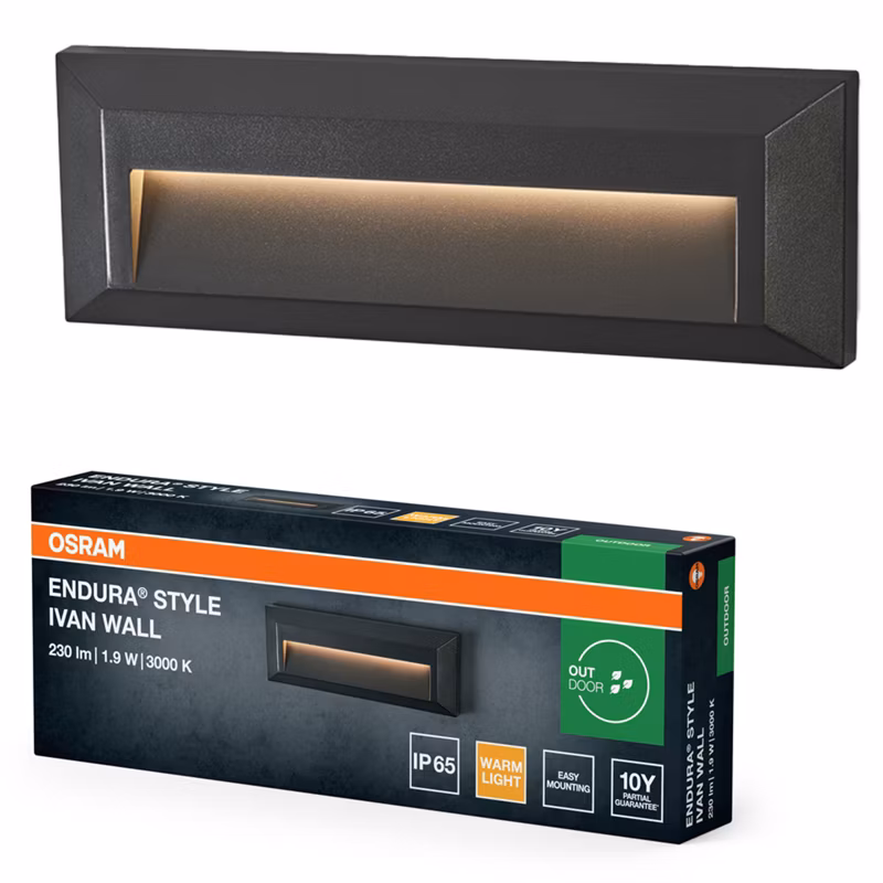 Kinkiet Ogrodowy Endura Osram Lampa LED 1.9W 85lm 3000K Szary IP65 1 szt.