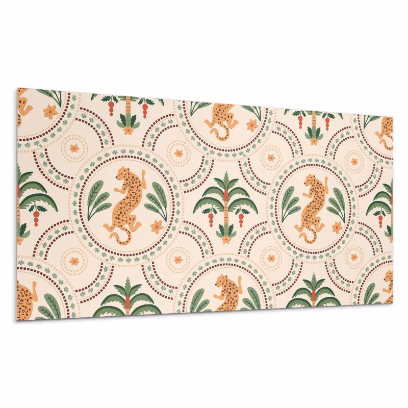 Kafelki samoprzylepne Wallfluent 60×30 cm Lampart w tropikalnym stylu 6 szt.