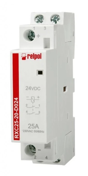 Stycznik instalacyjny 250 V AC 25 A 24 V DC RXC25‑20‑D024