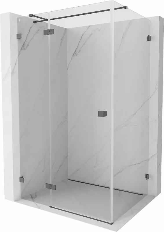 Kabina prysznicowa uchylna Mexen Lunar T gun gray 130×120 cm 1 szt.