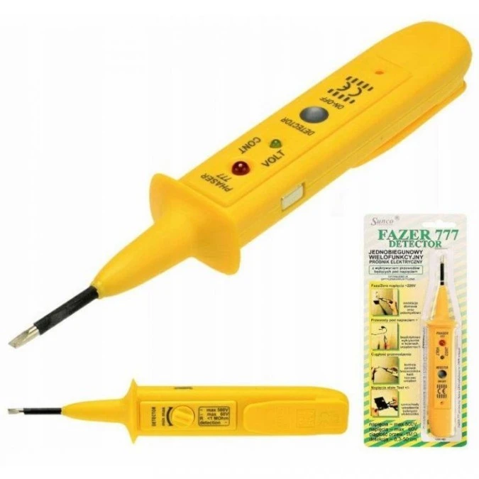 SUNCO Electronics FAZER 777 detektor jednobiegunowy wielofunkcyjny próbnik elektryczny