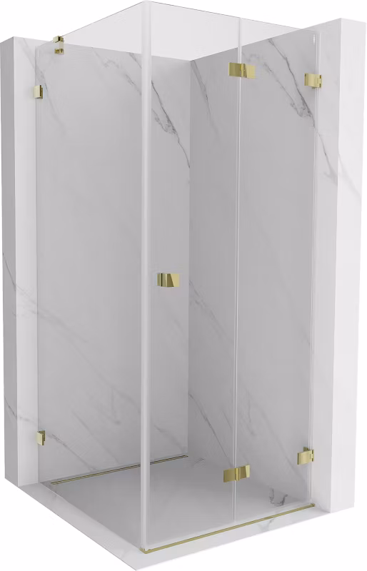 Kabina prysznicowa składana Mexen Lunar-F złota 80×80 cm 836-080-080-50-00-P 1 szt.