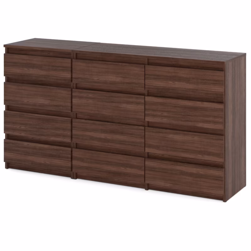 Komoda Hurtownia-Mebli Szuflady 12 Zestaw komód Hugo 84 180cm Dąb Wenge Dąb Wenge 180×33.5×92.5 cm 1szt.