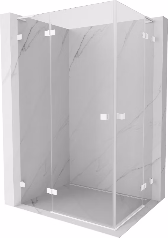 Kabina prysznicowa Mexen Lunar L Duo uchylna 105 x 80 cm transparent biała 1 szt.