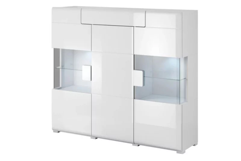 Komoda HELVETIA wysoka TOLEDO 3D1S 147 biała połysk 1 szt.