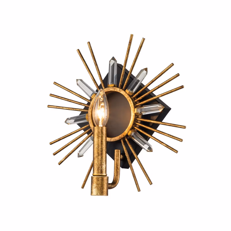 Kinkiet ścienny Gilded Nola Sun King płatki złota 1 x E14 x 40W IP20 wym: 30,5 x 31,8 x 12,7 cm – 1 szt.