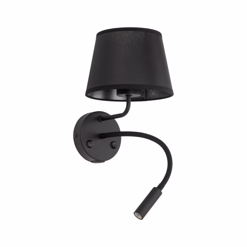 Kinkiet TK Lighting Maja czarny 2 źródła E27 + G9 do czytania nad łóżko ładowarka USB -1szt.