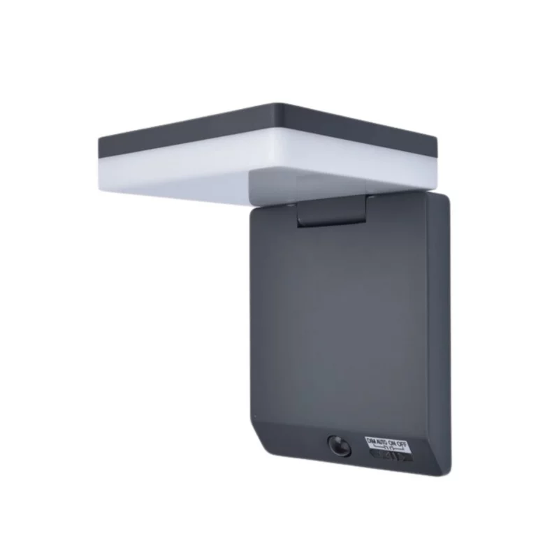 Kinkiet solarny z czujnikiem Lutec Moze czarno-biały LED 8W 4000K 800lm IP44 wym: 19,5 x 15 x 14 cm aluminium – 1 szt.