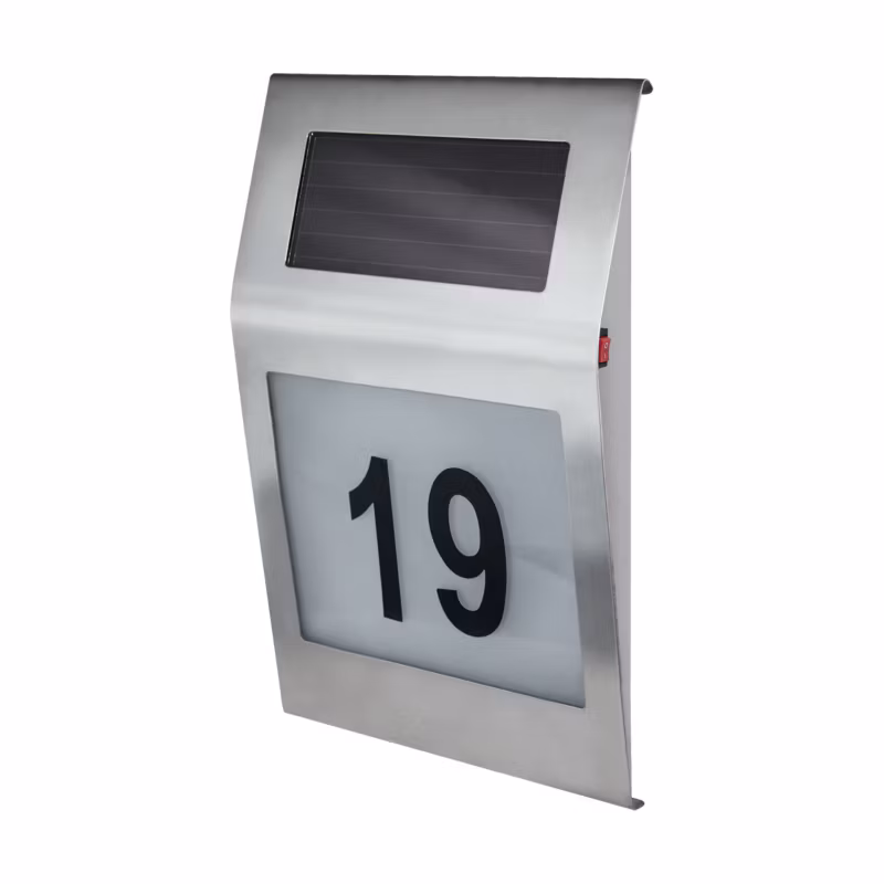 Kinkiet solarny Struhm Numero chromowany LED 0.12W 6500K 3lm IP44 wym: 30 x 20 x 4,8 cm metal – 1 szt.