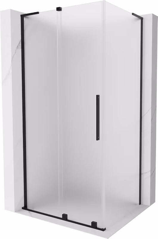 Kabina prysznicowa Mexen Velar L rozsuwana 120 x 70 cm szron czarna 1 szt.