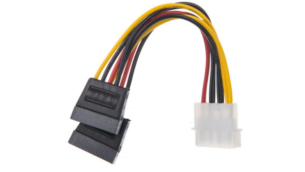 Kabel SATA zasilający MOLEX (M) – S-ATA (F) x2 13cm 68524