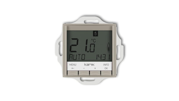 MINI Mechanizm uniwersalnego elektronicznego tygodniowego regulatora temperatury (podświetlenie białe) taupe 60MRT-3.1