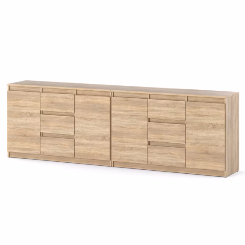 Komoda Hurtownia-Mebli Szuflady 6 Agna Best 240cm Dąb Sonoma Dąb Sonoma 240x35x75 cm 1szt.