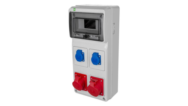 Rozdzielnica budowlana RS-8 8-mod. 2x2P+Z, 2x16A/5P, IP44 bez zabezpieczeń 6241-00