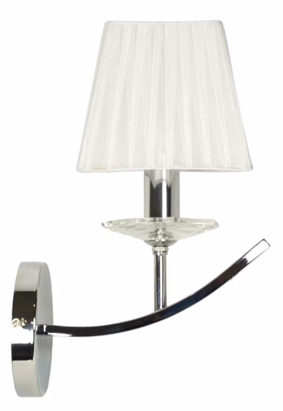 Kinkiet ścienny Candellux Valencia chromowany biały 1 x E14 x 40W IP20 wym: 36 x 15 x 22 cm – 1 szt.