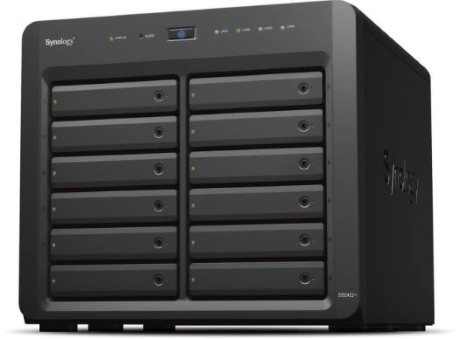 Synology DS2422+ 12‑zatokowy serwer NAS, AMD Ryzen, 4GB RAM, 4x 1GbE RJ‑45, Tower