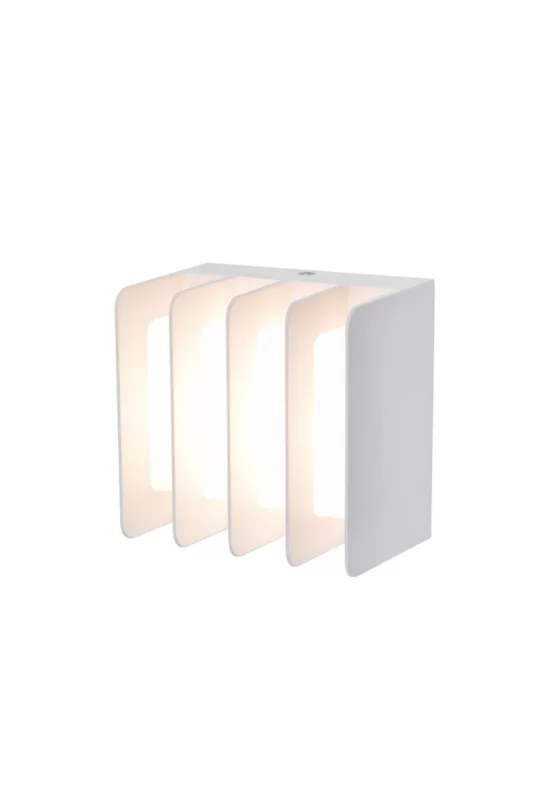 Kinkiet ścienny zewnętrzny Lutec Gridy biały LED 14.5W 3000K 700lm IP54 wym: 11 x 11 x 7,4 cm aluminium – 1 szt.