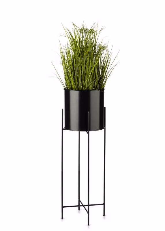 Kwietnik stojący HowHomely Metalowy Czarny 24×75 cm 1 szt.