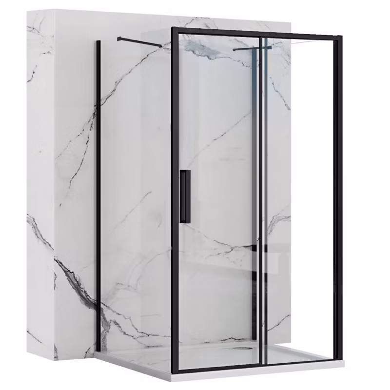Kabina Prysznicowa Przyścienna Rapid Slide Black 150X100X195Cm 1 Szt