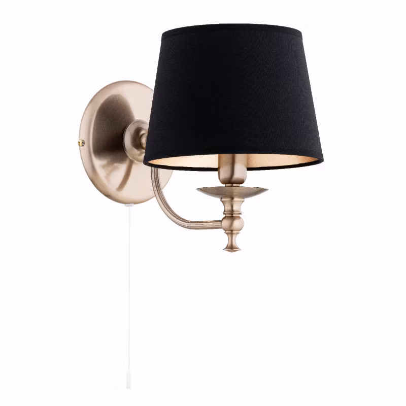 Kinkiet ścienny Alfa Rosetta antyczny złoto-czarny z włącznikiem do sypialni 1 x E14 x 10W IP20 wym: 25 x 20 x 27 cm – 1 szt.