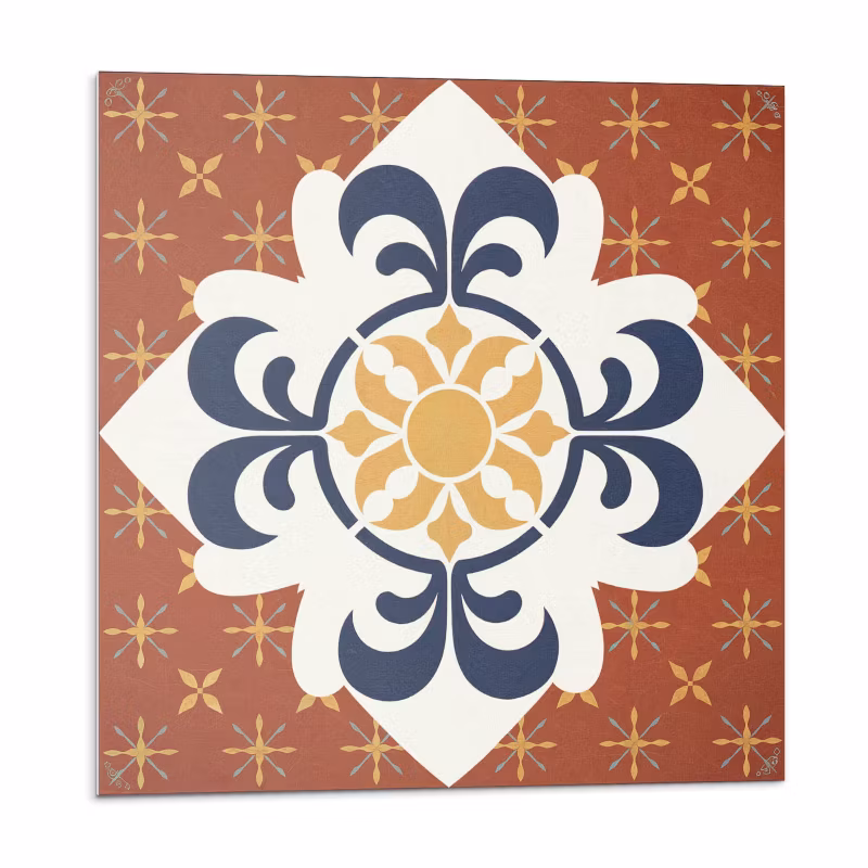 Kafelki samoprzylepne Wallfluent 30×30 cm Motyw florystyczny o subtelnych kształtach 9 szt.