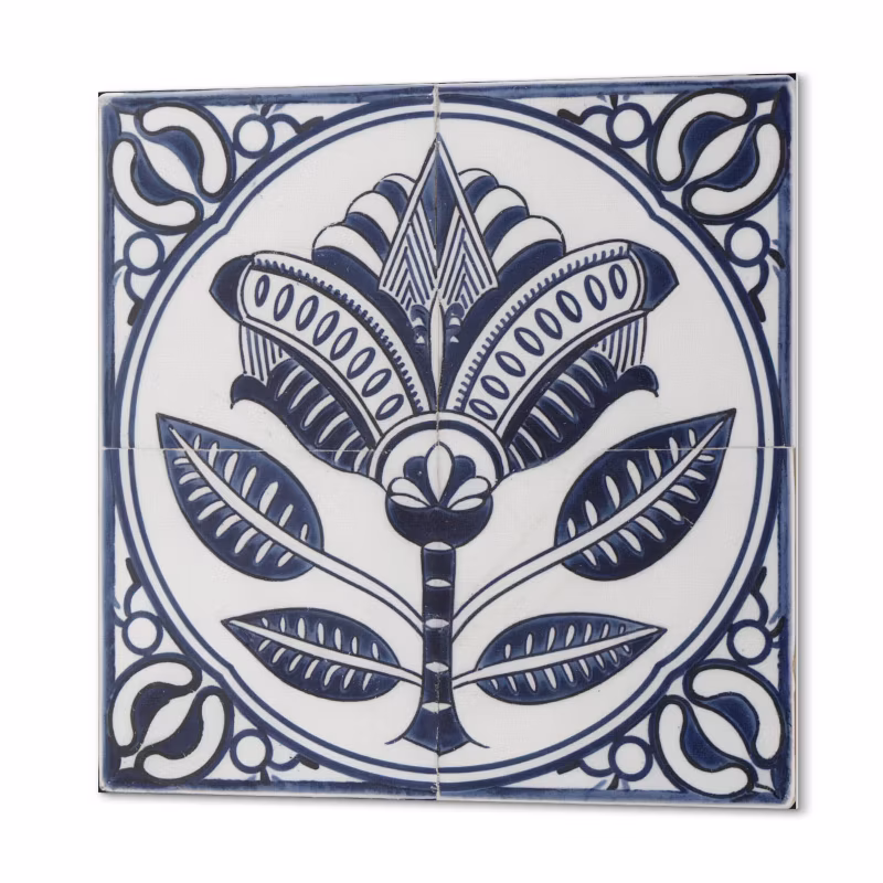 Komplet Kafelków Samoprzylepnych ArtPrintCave 20×20 cm Kwiatowy wzór ceramiczny 20 szt.