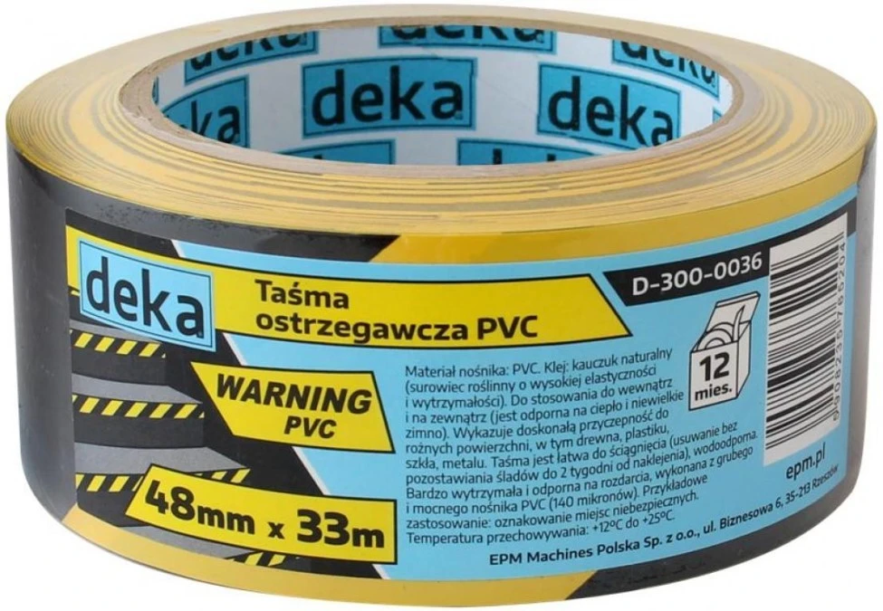 Taśma ostrzegawcza żółto‑czarna 48mm*33m