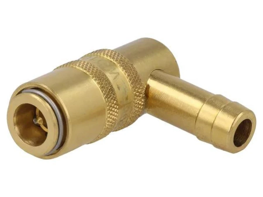 Szybkozłącze kątowa 90,z zaworem max.10bar mosiądz D: 10mm S06HZ WO10‑90