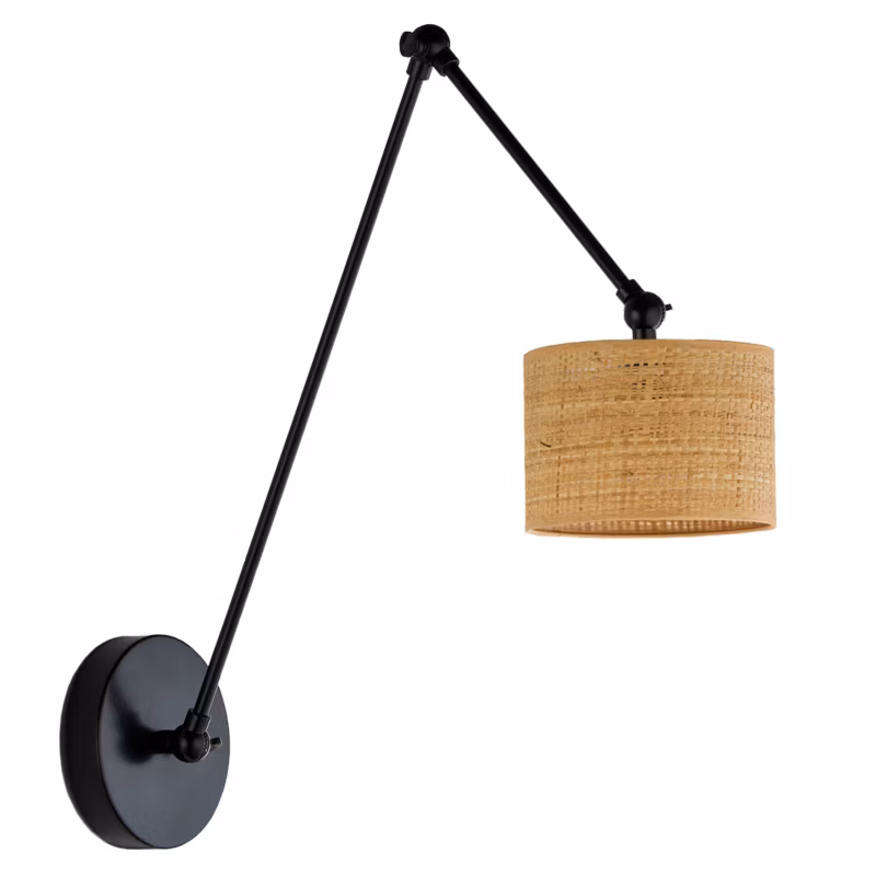 Kinkiet Volta Light Factory Soul Czarny/Rattan Abażur 1xE27 1szt. 5903628750584