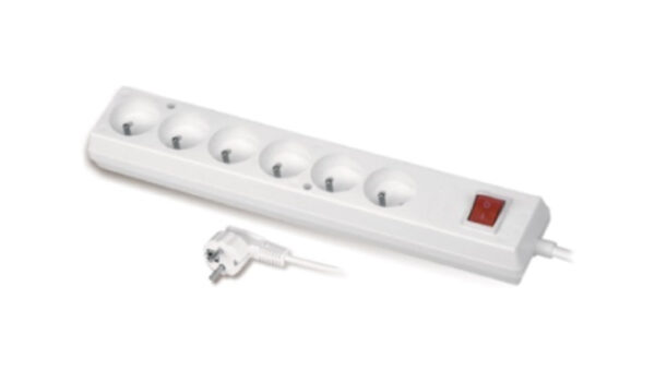 Przedłużacz z wyłącznikiem 6-gniazd z/u 10A 5m /OMY 3×1/ biały PS-670WS T-106220