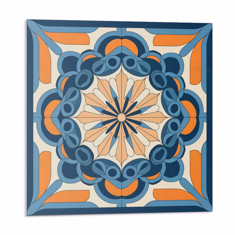 Kafelki samoprzylepne Wallfluent 30×30 cm Mandala z kwiatowymi akcentami 9 szt.