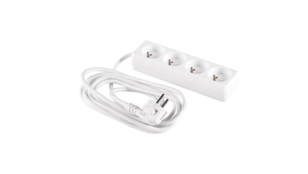 Przedłużacz 4-gniazda z/u 3m /H05VV-F 3G1/ biały PM-BW-4G-30