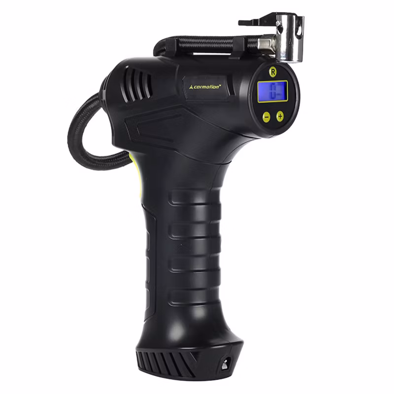 Kompresor powietrza bezprzewodowy, Carmotion, 150 PSI, automatyczny z cyfrowym ciśnieniomierzem, 4 adaptery, 1 szt.