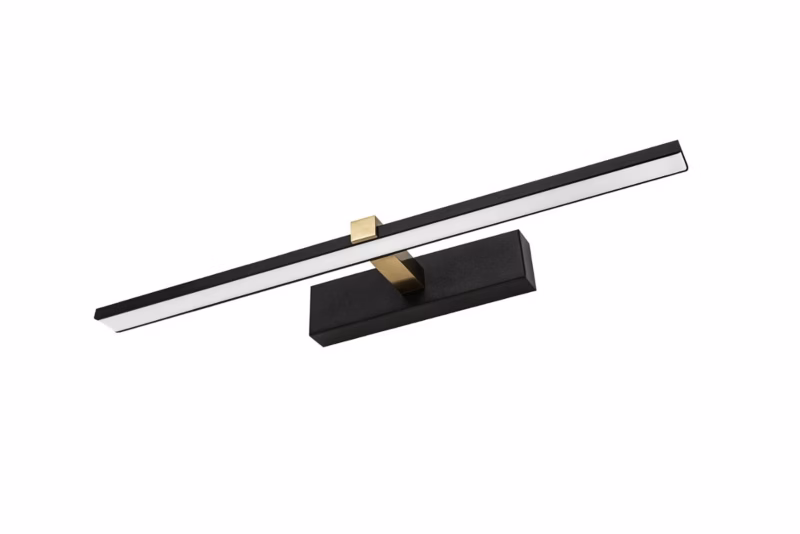 Kinkiet ścienny IdeaLED Venus czarno-złoty-biały nad lustro LED 8W 4200K 580lm IP44 wym: 5 x 40 x 13 cm – 1 szt.