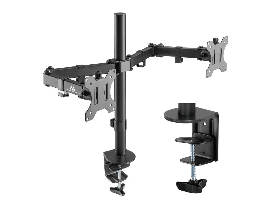Uchwyt biurkowy na 2 monitory LCD Maclean MC‑884 17‑32 2x 8kg (max 16kg) vesa 75×75 oraz 100×100