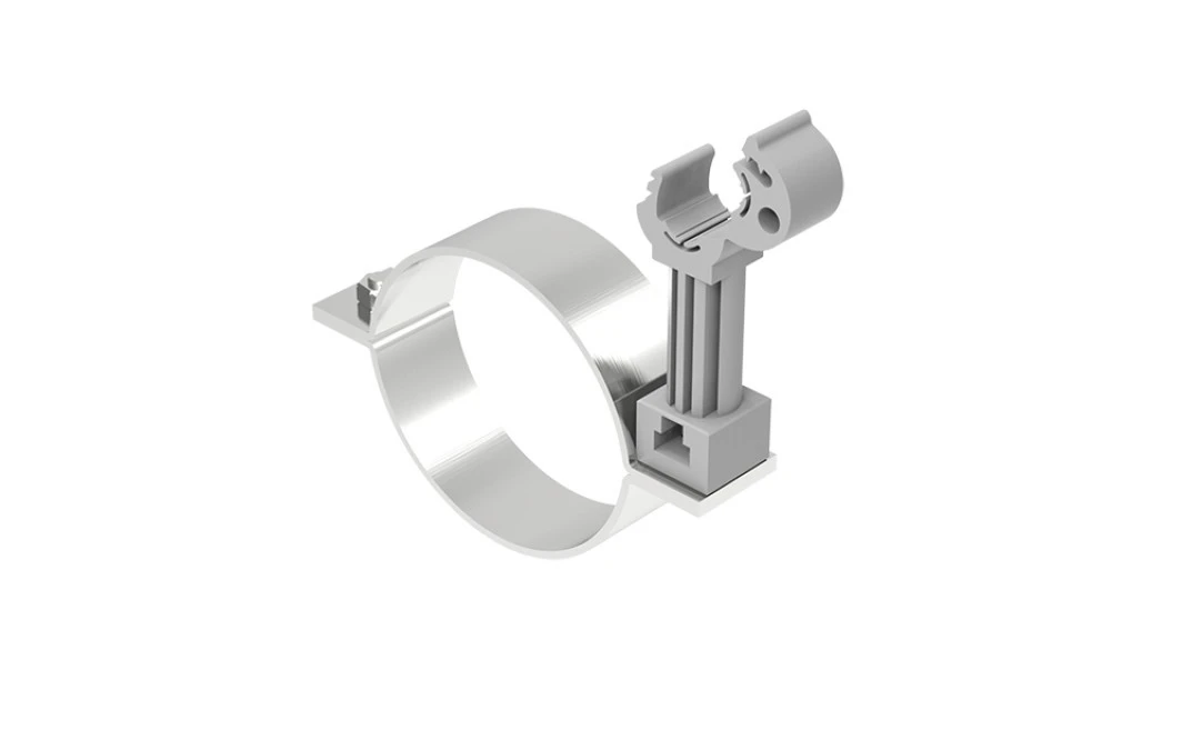 Uchwyt do rury spustowej fi 80mm nierdzewny z plastikiem 64.08/P NI /96420805/