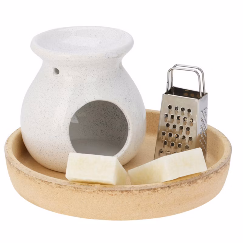 Kominek do wosku zapachowego Koopman biały ceramiczny z woskiem 1 szt.