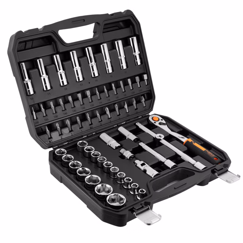 Klucze nasadowe NEO TOOLS 1/2″, zestaw 58 szt., CrV 1 kpl