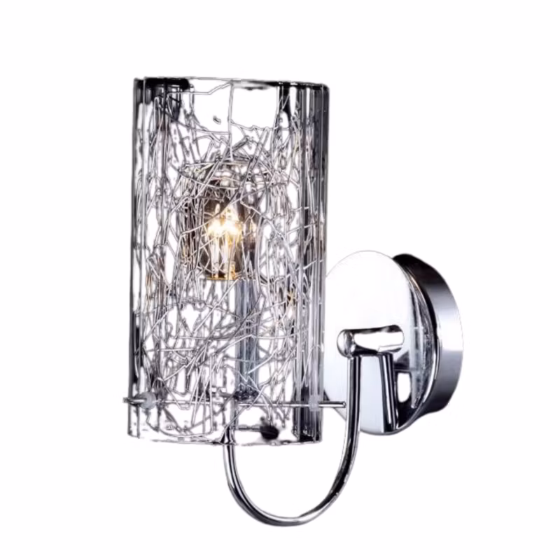 Kinkiet druciki w kloszu Italux Ibiza chromowany 1xE14x40W IP20 – 1 szt.
