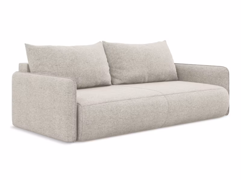 Kanapa 3-osobowa z funkcją spania LaMiaSofa PALERMO z tkaniny szenilowej 216×105 cm srebrny 1 szt.
