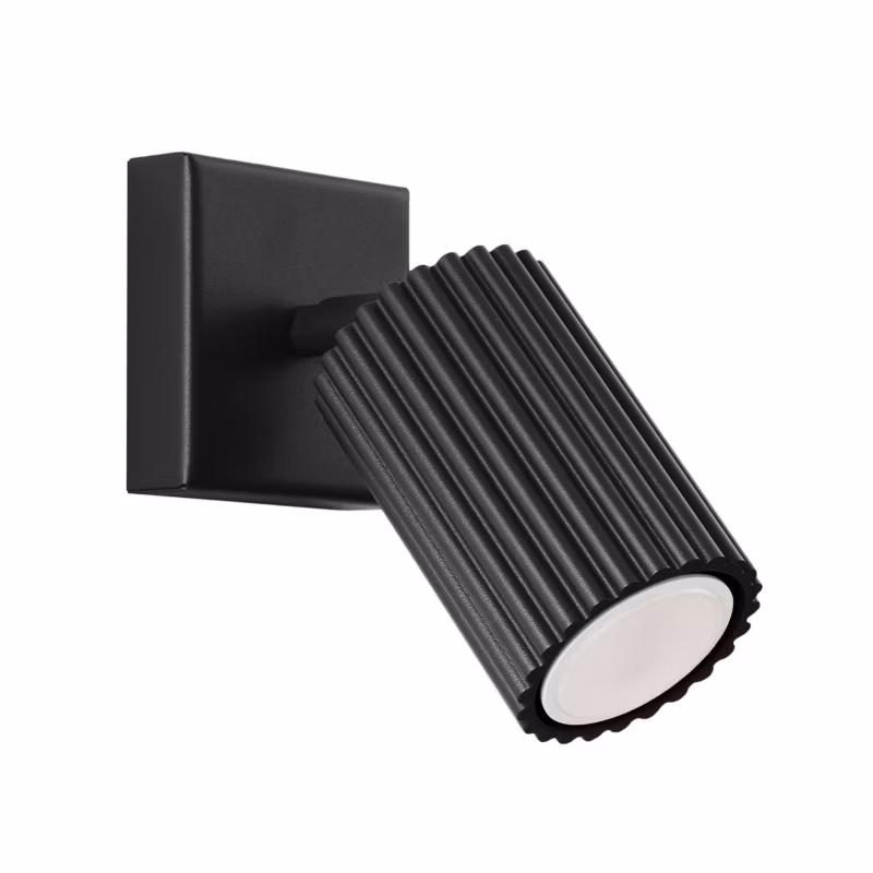 Kinkiet ścienny Sollux Lighting Karbon czarny do sypialni 1 x GU10 x IP20 wym: 8 x 16 x 8 cm – 1 szt.