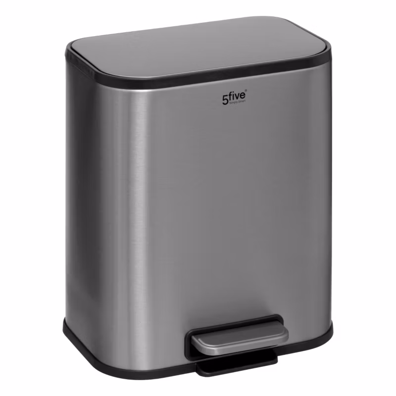 Kosz na śmieci Gris 5five Simply Smart szary stalowy z pokrywą 5L 1 szt.