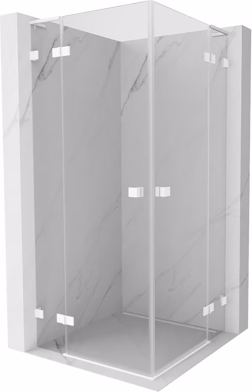 Kabina prysznicowa Mexen Lunar L Duo uchylna 95 x 95 cm transparent biała 1 szt.