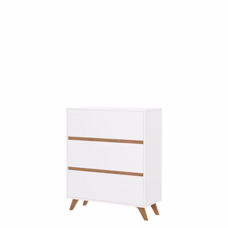 Komoda MIRJAN 24 Trend 04 biały + dąb craft złoty 1 szt.