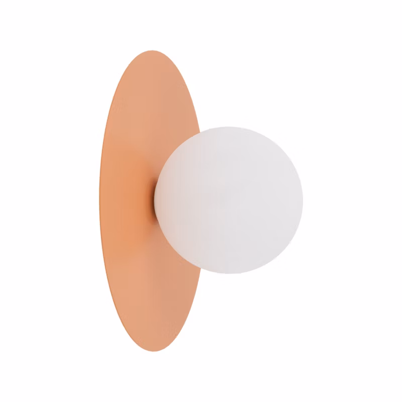 Kinkiet TK Lighting Pixi łososiowy talerz klosz biała kula 1Xg9 -1szt.