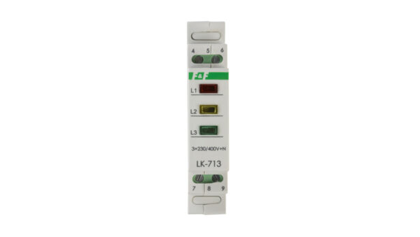Lampka modułowa 3-fazowa żółta/czerwona/zielona 3x230V+N LK-713K